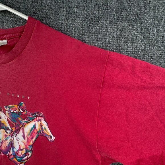 VTG Kentucky Derby 1997 Red T Shirt USA Large Short Sleeve Cotton Horse Racing - Picture 12 of 15